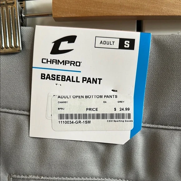 Men’s Gray Baseball Pants - Picture 2 of 5